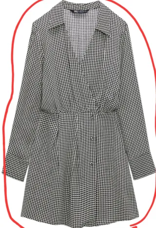 Vestido ZARA estampado pata de gallo.