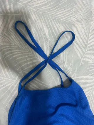 Vestido azul con fruncido de Shein