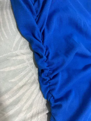 Vestido azul con fruncido de Shein