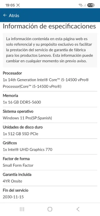 Lenovo ThinkCentre M70s i5-14 Gen Nuevo