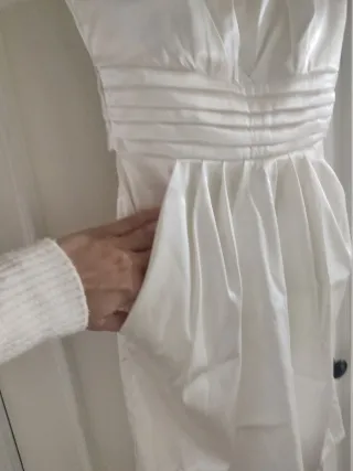 Vestido blanco de fiesta sin tirantes