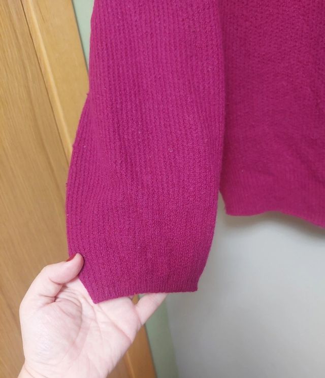 Jersey Uniqlo punto fucsia talla L