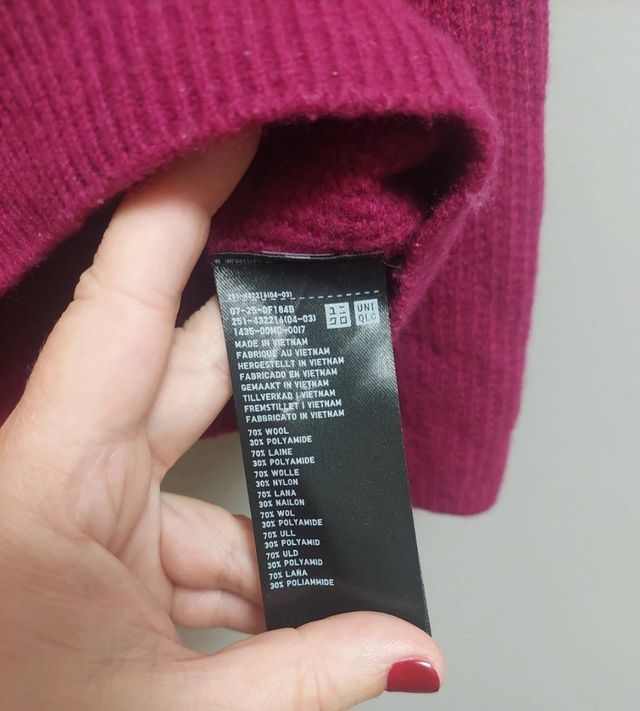 Jersey Uniqlo punto fucsia talla L