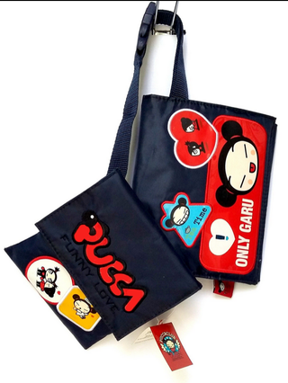 Pucca marsupio borsa vintage blu e rossa