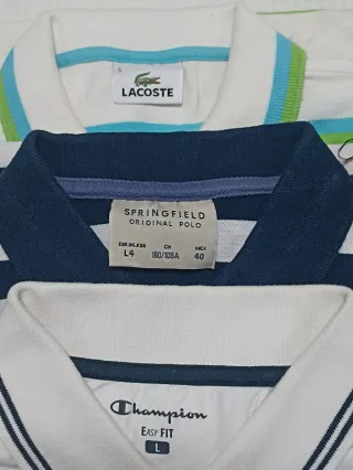 Lote 3 Polos Verano Champion, Lacoste, Springfield