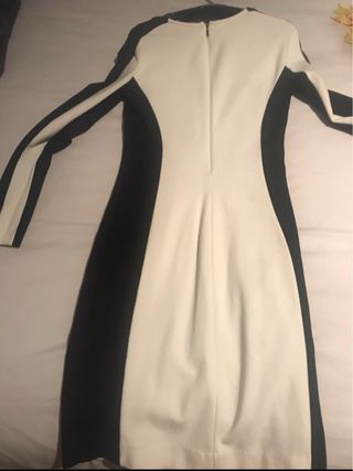 Vestido Mango Bicolor Negro y Blanco