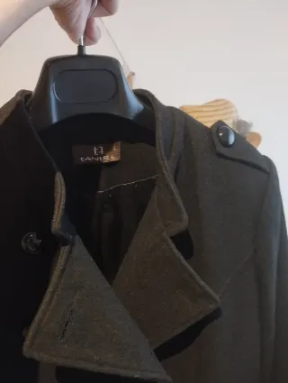 Chaquetón cruzado mujer negro