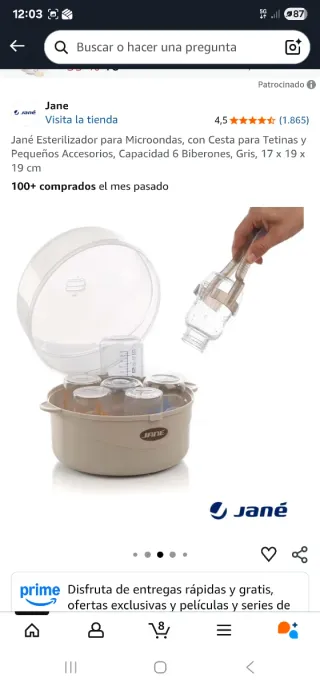 Esterilizador Jané Microondas Biberones