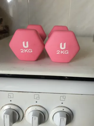 2 Pesas Hexagonales Rosas 2kg