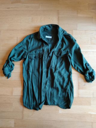 Camisa ZARA WOMAN verde mujer XS