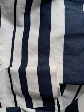 Dunnes Gabardina Talla 40 Rayas Azul/Blanco