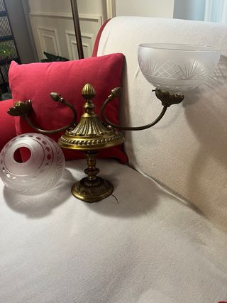 Lámpara de techo vintage de bronce y cristal