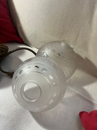 Lámpara de techo vintage de bronce y cristal