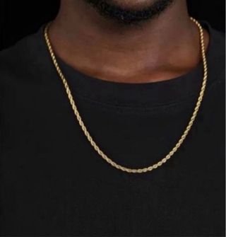 Elegante Cadena oro 18k baño de oro tipo cordón
