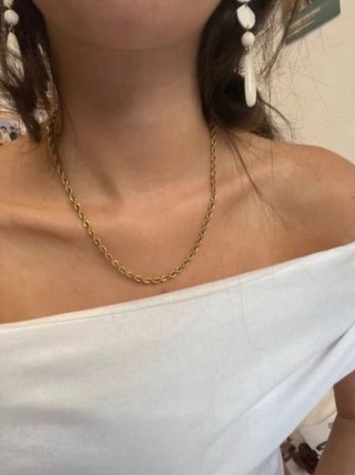 Elegante Cadena oro 18k baño de oro tipo cordón