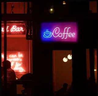 Lampada Neon Led "COFFEE" Blu/Rosa