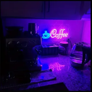 Lampada Neon Led "COFFEE" Blu/Rosa