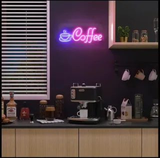 Lampada Neon Led "COFFEE" Blu/Rosa