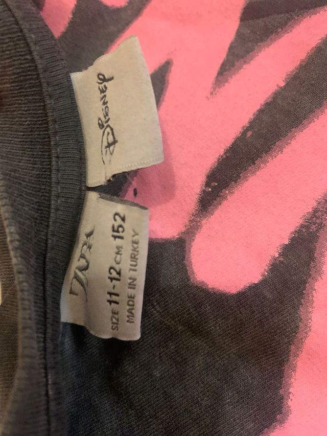 Camiseta Zara Disney Minnie Mouse LavadaTalla10-12