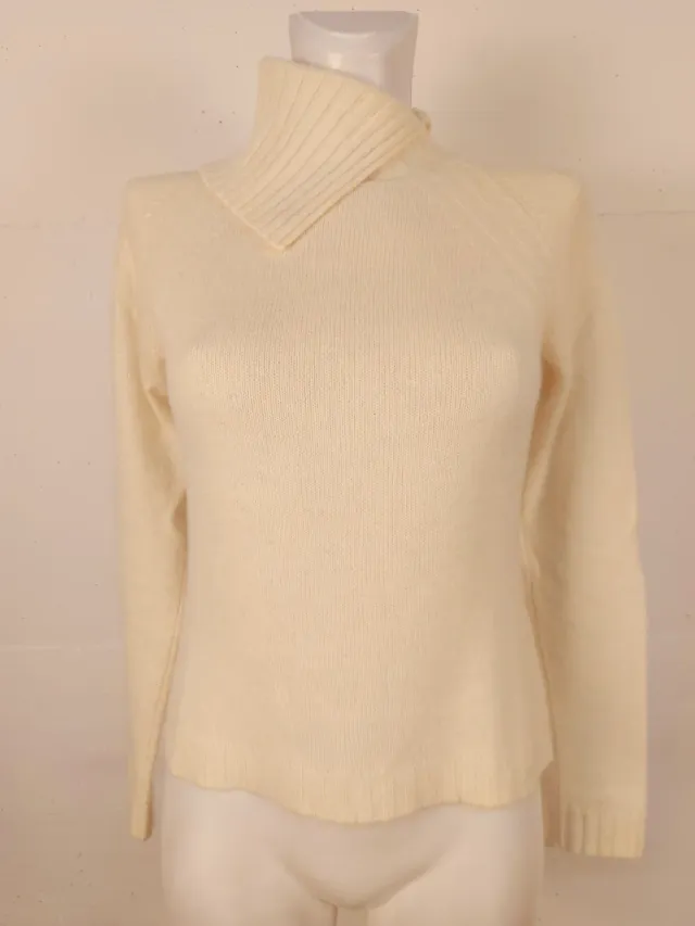 Pullover donna angora beige