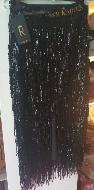 Falda RICH RADI Q'S lentejuelas flecos
