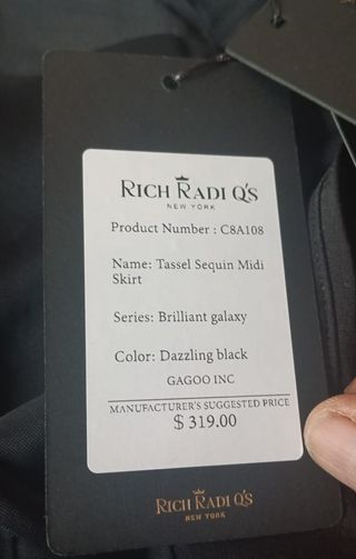 Falda RICH RADI Q'S lentejuelas flecos
