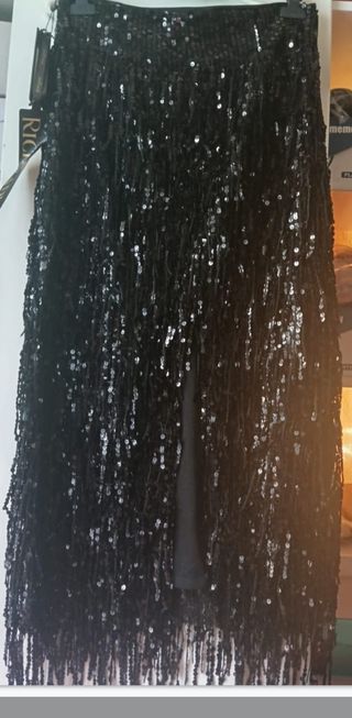 Falda RICH RADI Q'S lentejuelas flecos