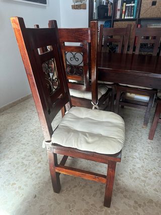Mesa comedor y 6 sillas acacia