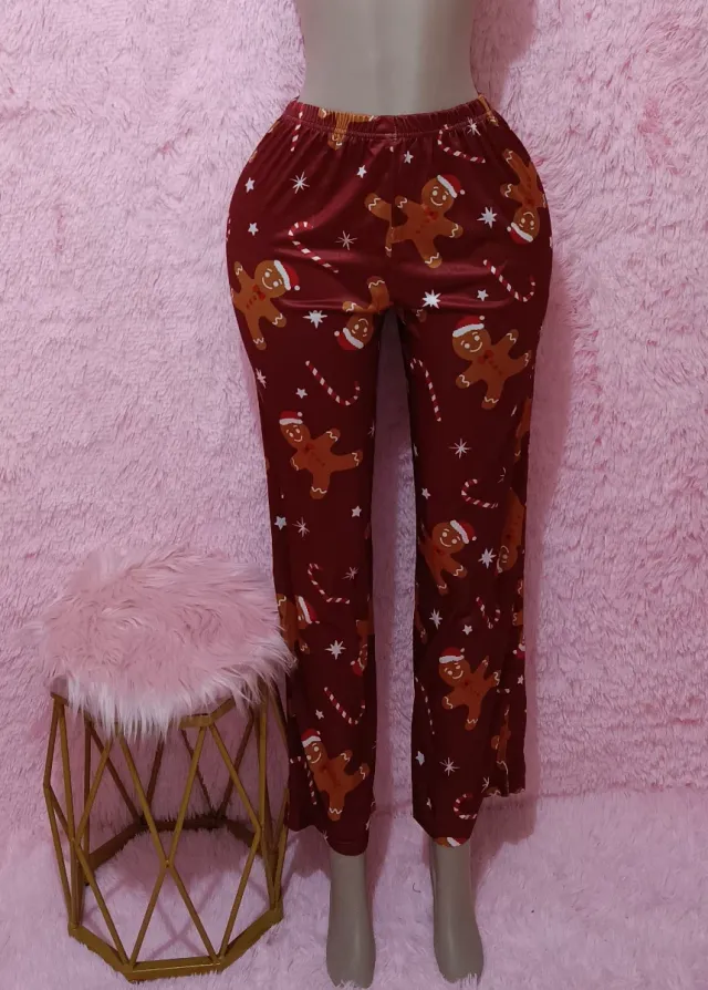 Pijama Navidad Muñeco Jengibre Gris y Rojo