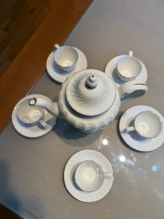 Juego de café porcelana blanco Royal China Pontesa