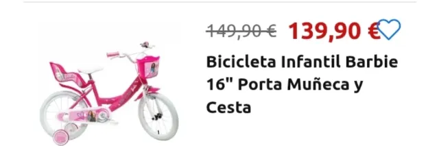 Bicicleta Infantil Barbie 16 con Cesta
