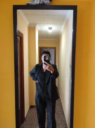 Traje rayas mujer 3 piezas