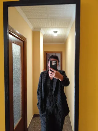 Traje rayas mujer 3 piezas