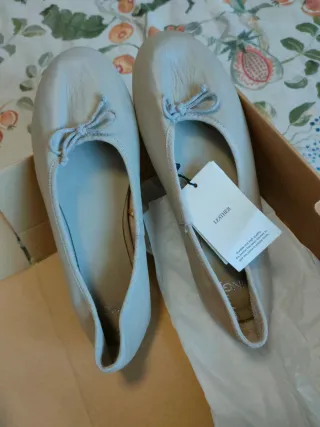 Bailarinas Mango Piel color topo beige Talla 38