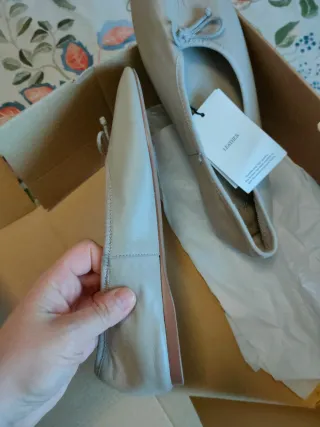 Bailarinas Mango Piel color topo beige Talla 38