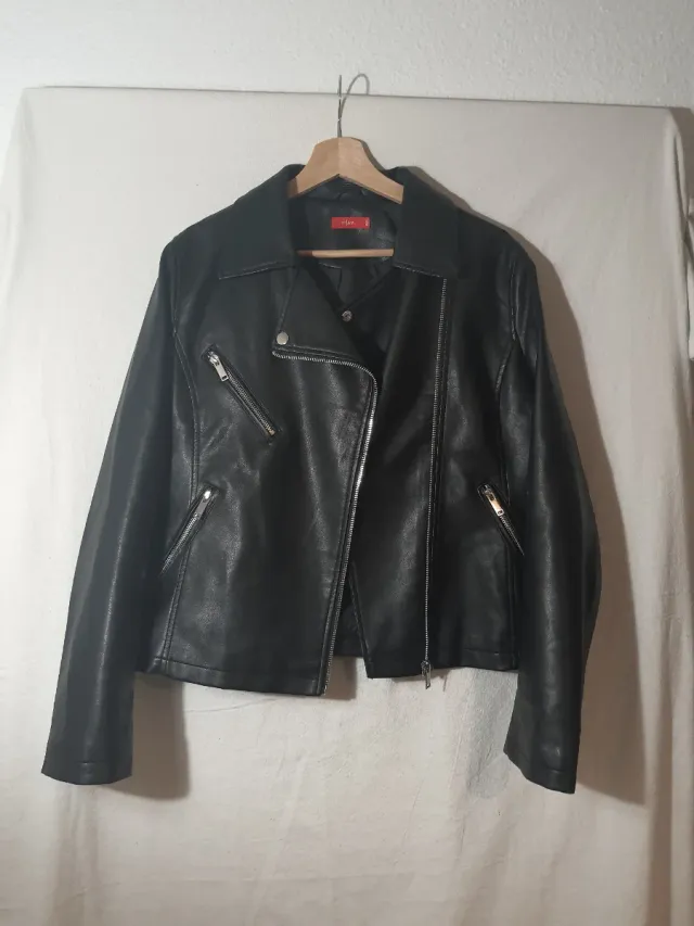 Chaqueta Polipiel Negra Tissaia Mujer