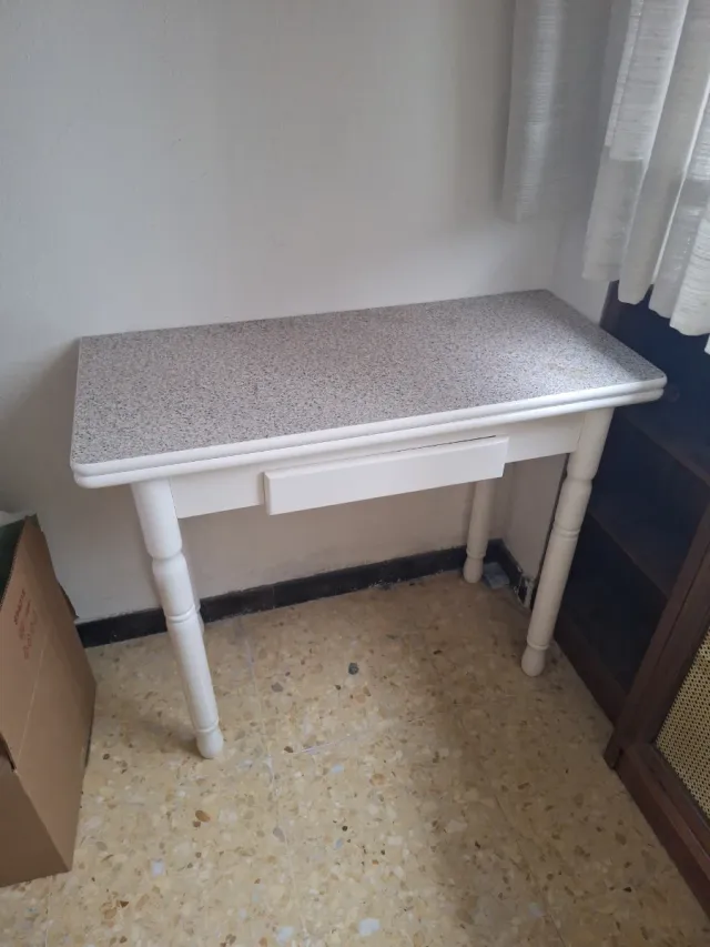 Mesa auxiliar cocina piedra y madera