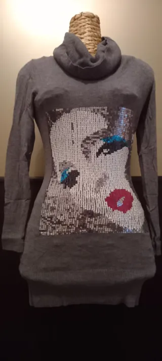 Abito maglia donna con paillettes