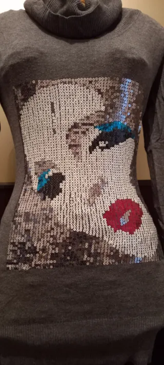 Abito maglia donna con paillettes