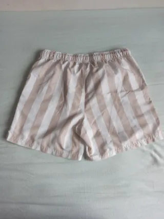 Bañador rayas beige y blanco