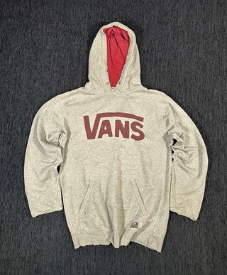 Sudadera Vans Gris Talla L Diseño Desgastado