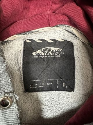 Sudadera Vans Gris Talla L Diseño Desgastado