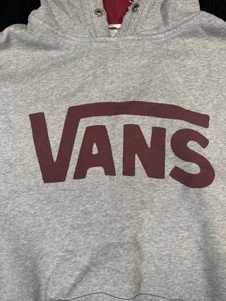 Sudadera Vans Gris Talla L Diseño Desgastado