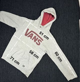 Sudadera Vans Gris Talla L Diseño Desgastado