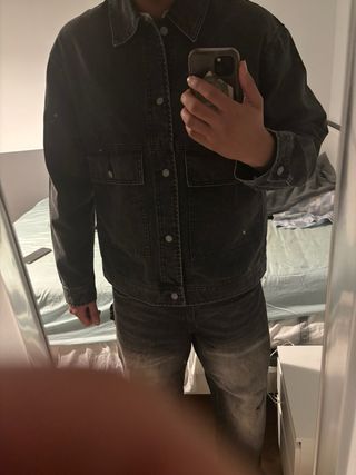 Chaqueta tejana negra