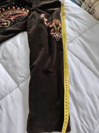 Abrigo Terciopelo Natura Bordado Talla L