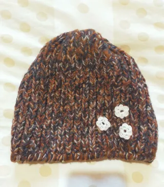 Cappello vintage donna marrone e bianco