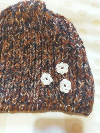 Cappello vintage donna marrone e bianco