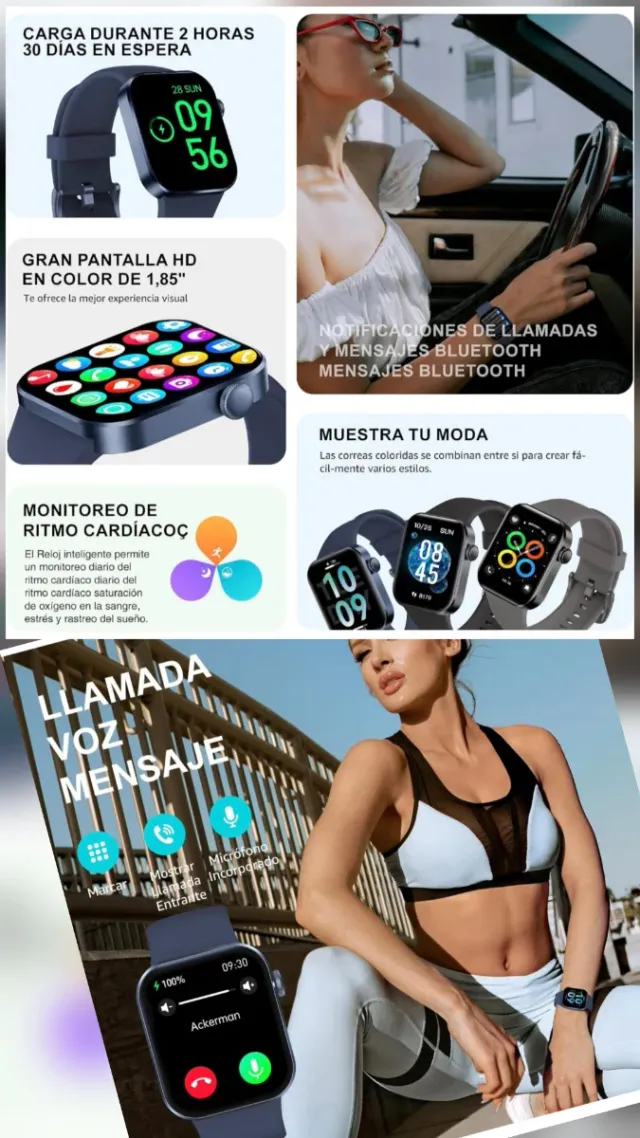 Smartwatch hombre mujer 1.85"