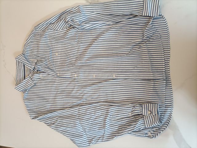 Camisa Rayas Azul y Blanca Hombre